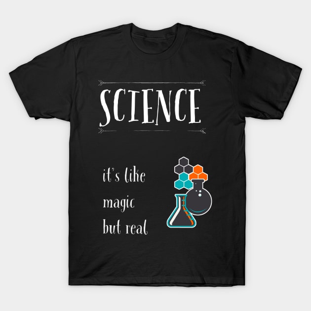 Science is magic black T-Shirt by Uwaki